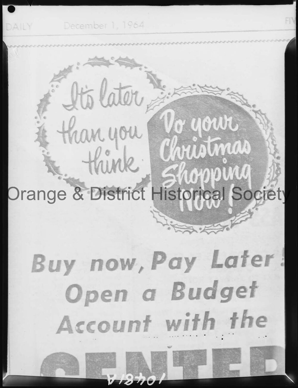 Copy sign for Center Store