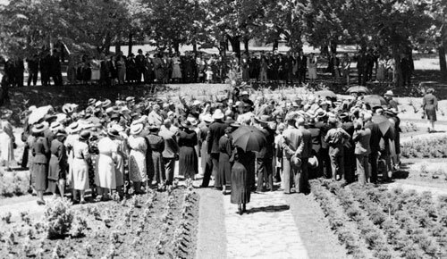 Opening of the Mulholland Garden in Cook Park on 14 February 1938