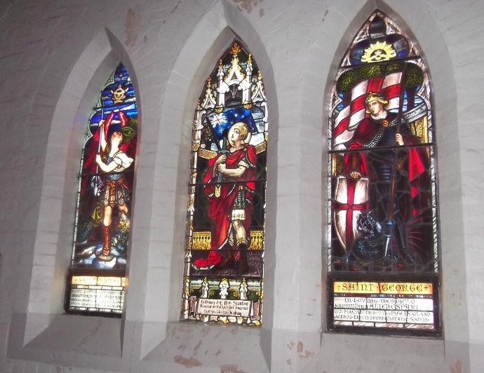 Stained glass window in memory of Roy Stanford (centre panel), Holy Trinity Church Orange
