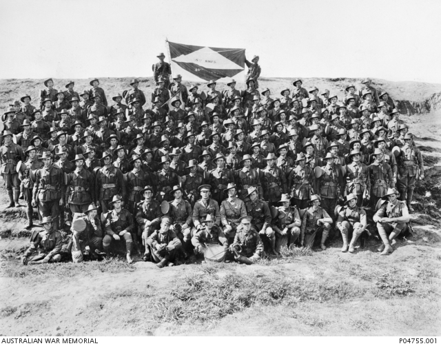 Group portrait of 15th Reinforcements, 20th Battalion at Liverpool Camp, NSW