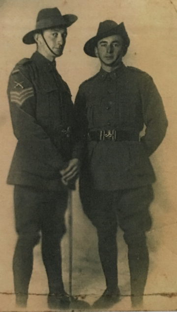  Sergeant John 'Jack' Curran (right) with Sergeant Harry Conroy Thacker