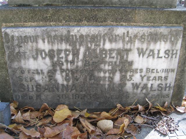  Joseph Albert Walsh commemorative plaque, Orange Cemetery