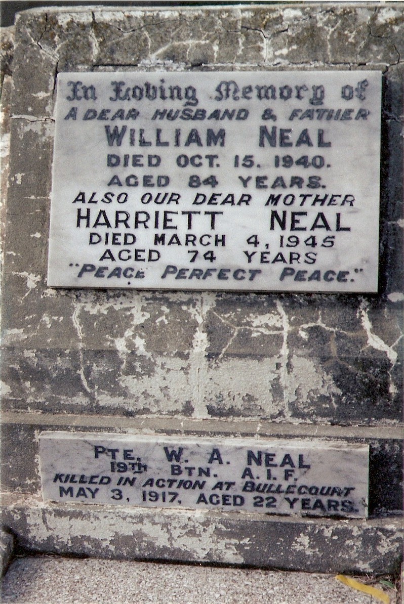William Arthur Neal commemorative plaque, Orange Cemetery