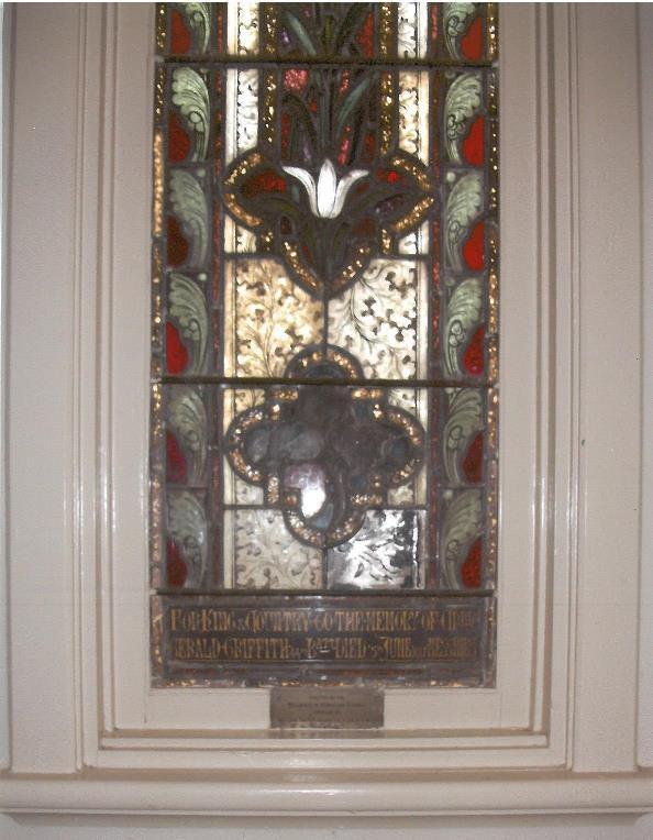 Gerald Griffith memorial window, Methodist Church, March