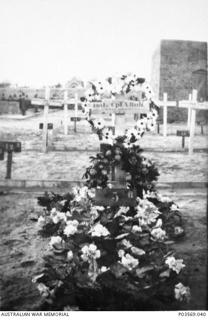 Arthur Bult's grave, Port Said War Memorial Cemetery