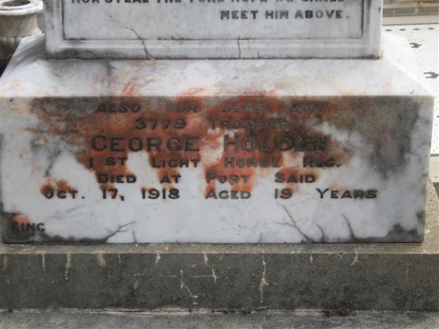 George Holden commemorative plaque, Orange Cemetery