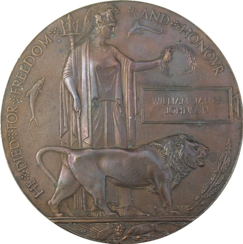 William James Johnson's memorial plaque
