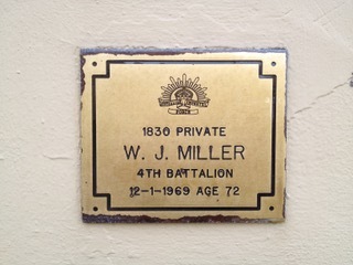 William John Miller memorial plaque, Eastern Suburbs Cemetery, Matraville