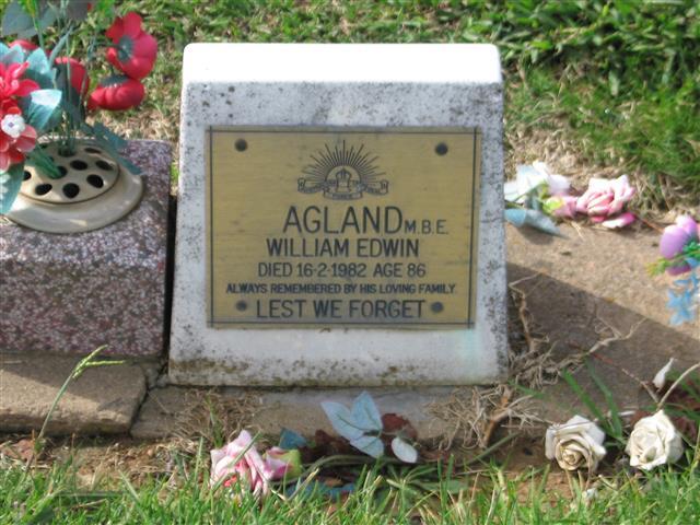 William Edwin Agland's headstone
