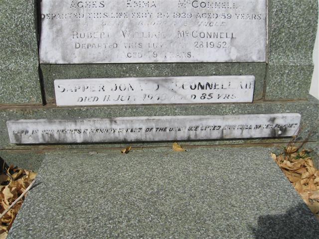 Donald McConnell's headstone