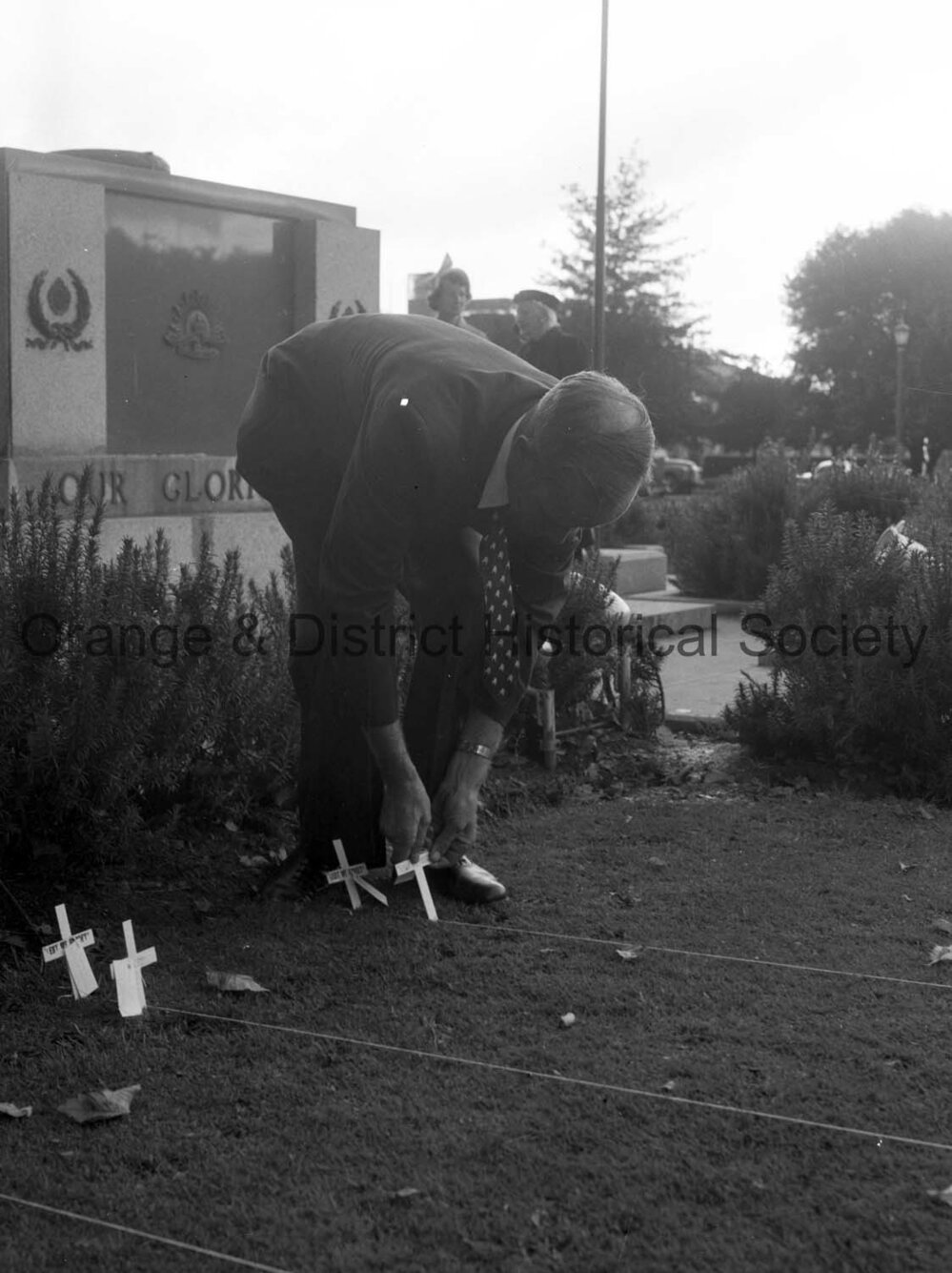 Planting crosses at Cenotaph