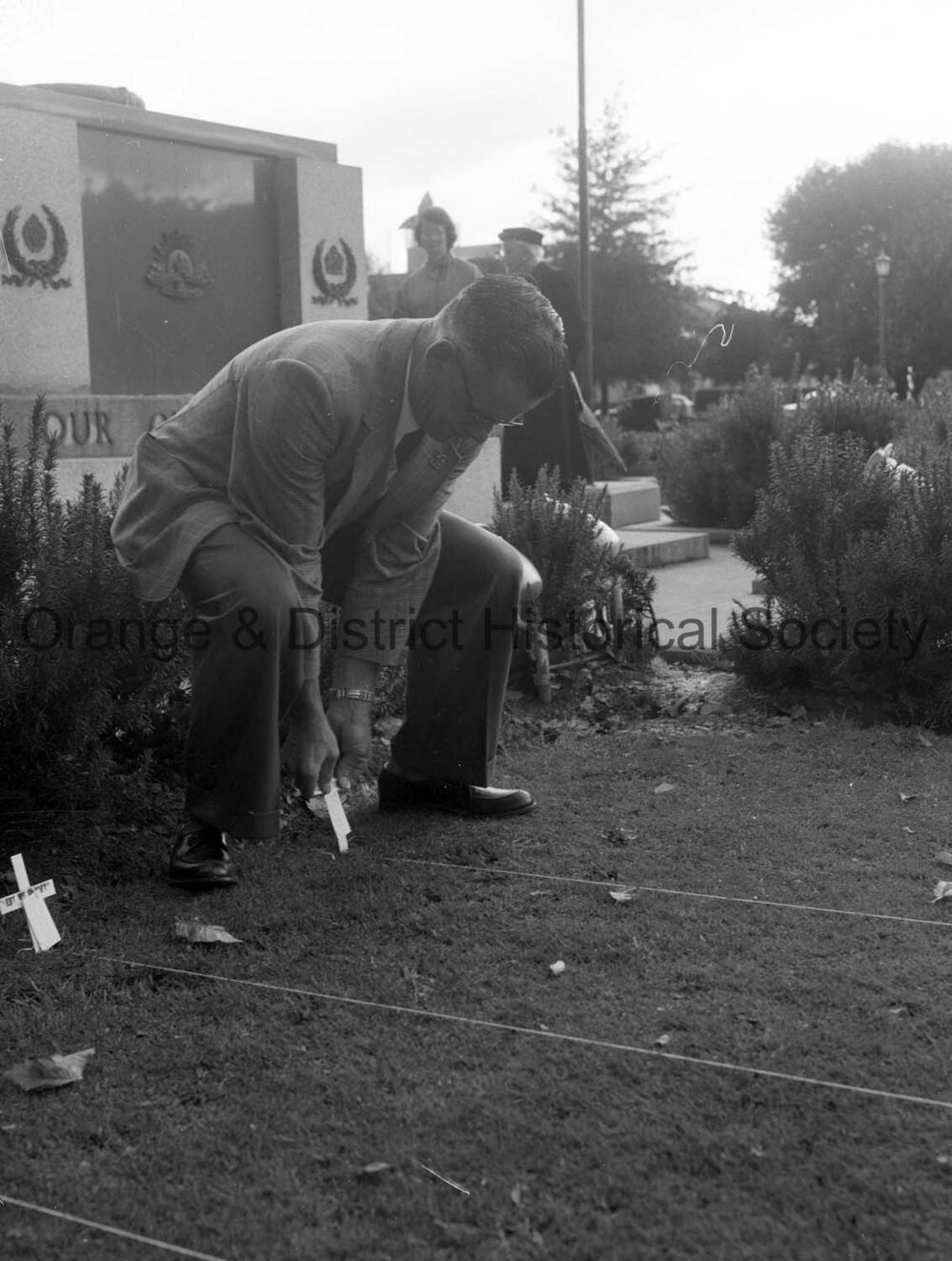 Planting crosses at Cenotaph