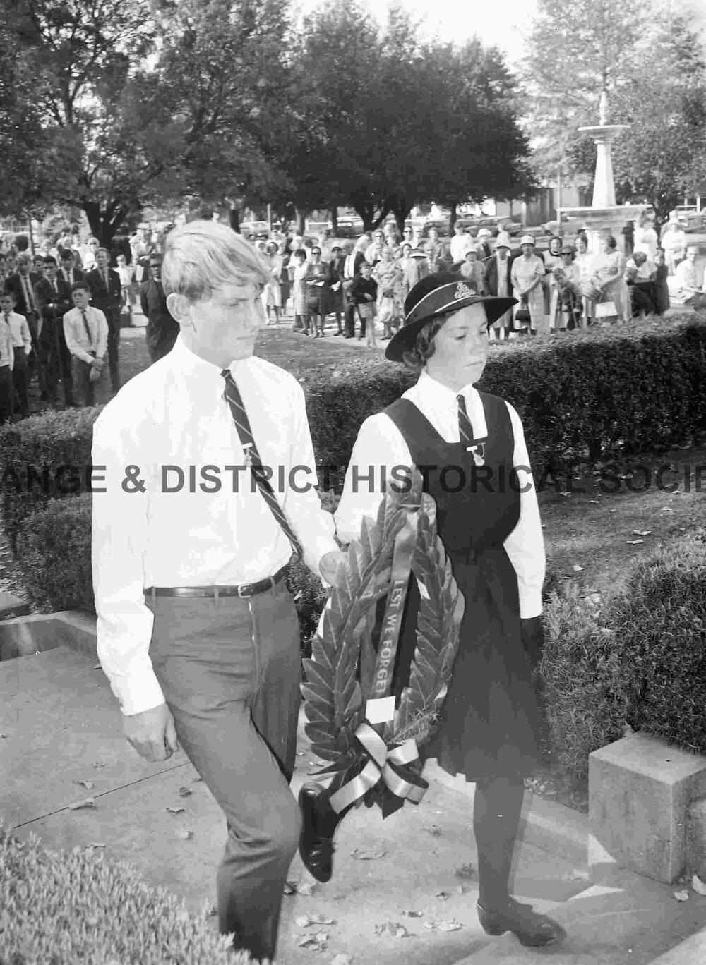 Secondary School children at Anzac Day service