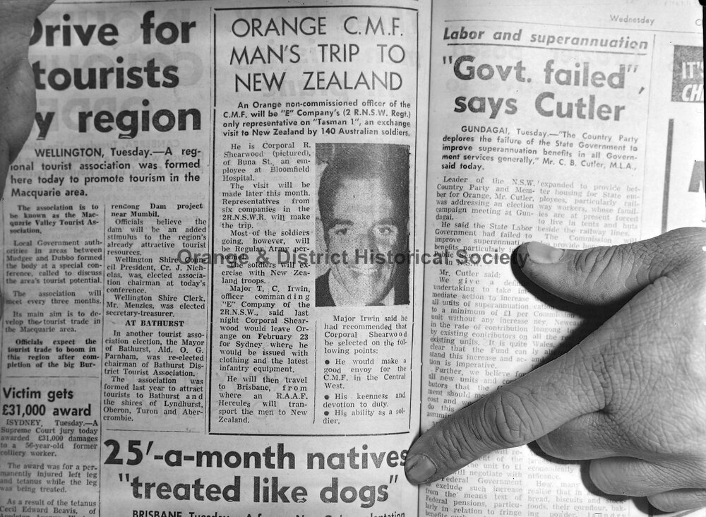 Copy Orange CMF officer newspaper article