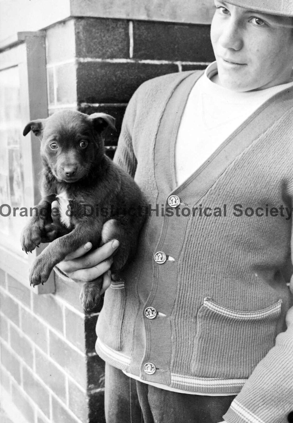 Man with puppy