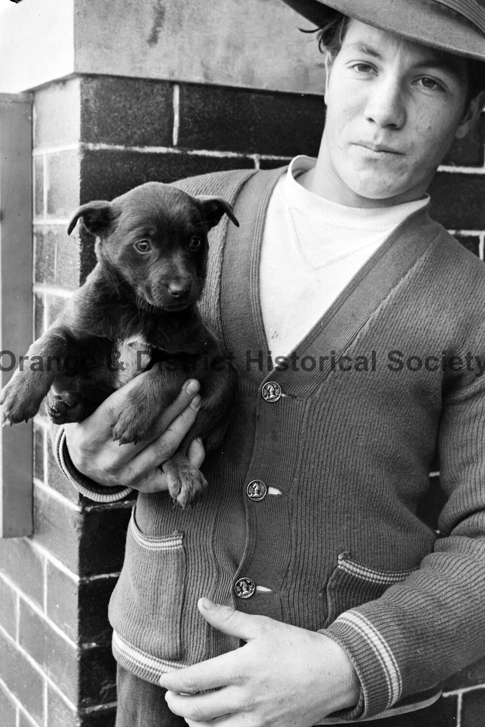 Man with puppy