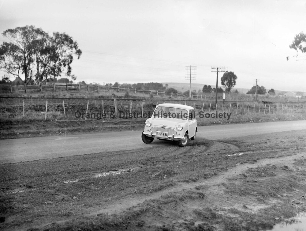 Mini car on road