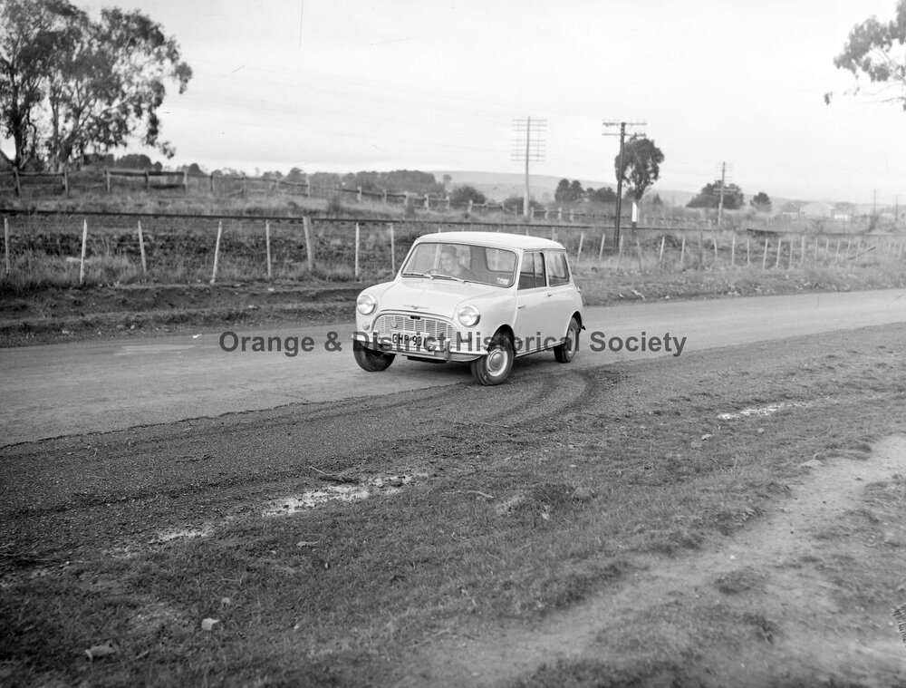 Mini car on road