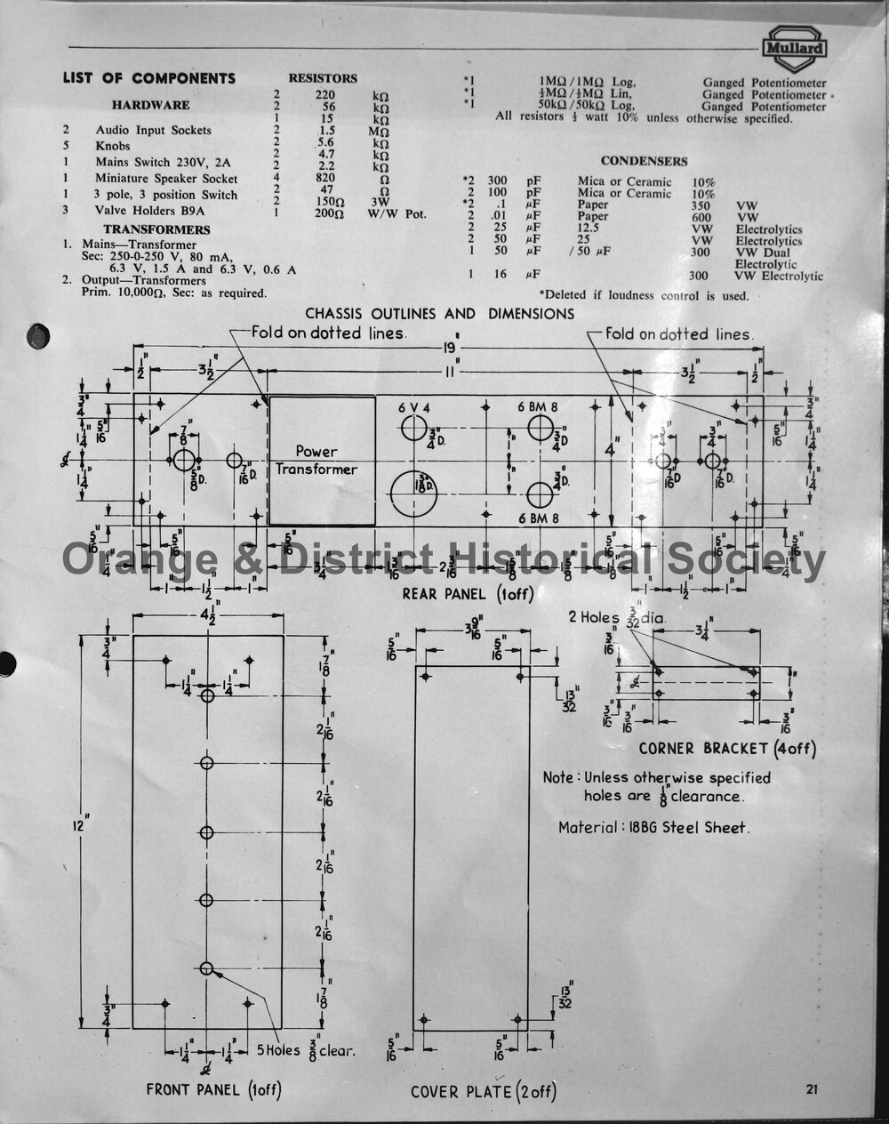 Mullard stereo amplifier instructions