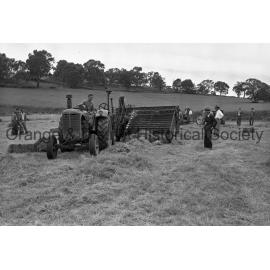 Massey Harris tractor and baler at Field Days