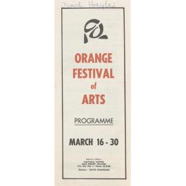 Orange Festival of Arts: Programme March 16 - 30 Director: David Humphries