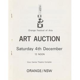 Orange Festival of Arts Art Auction Saturday 4th December, 12 Noon, Civic Theatre Complex