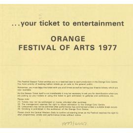 ...your ticket to entertainment Orange Festival of Arts 1977