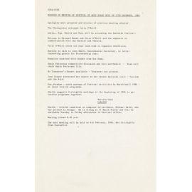 Orange Festival Of Arts Minutes for meeting held 17th December, 1986 