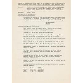 Minutes of the meeting of the Board of the Orange Festival of Arts