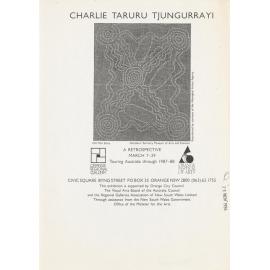 Charlie Taruru Tjungurrayi A Retrospective Touring Australia 1987-88 