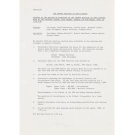 Minutes of the Meeting of Directors of the Orange Festival of Arts Limited