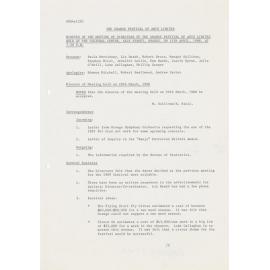 Minutes of the Meeting of Directors of the Orange Festival of Arts Linited