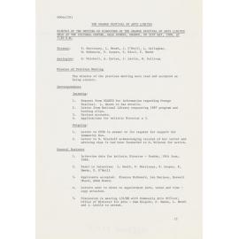 The Orange Festival of Arts Limited Minutes of the Meeting of Directors of the Orange Festival of Arts Limited