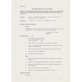 The Orange Festival of Arts Limited Minutes of the Meeting of Directors of the Orange Festival of Arts Limited