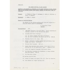 The Orange Festival of Arts Limited Minutes of the Meeting of Directors of the Orange Festival of Arts Limited