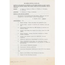 The Orange Festival of Arts Ltd Minutes of the Meeting of Directors of the Orange Festival of Arts Limited