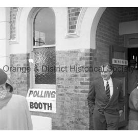 Candidate Charles Cutler at polling booth