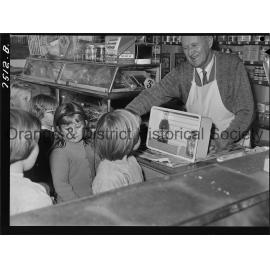 Mr J P Jaeger in his shop in Churchill Avenue