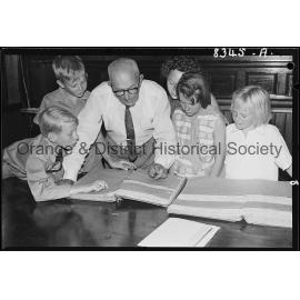 Mr R C Sheridan with Banjo Paterson's birth and baptism papers