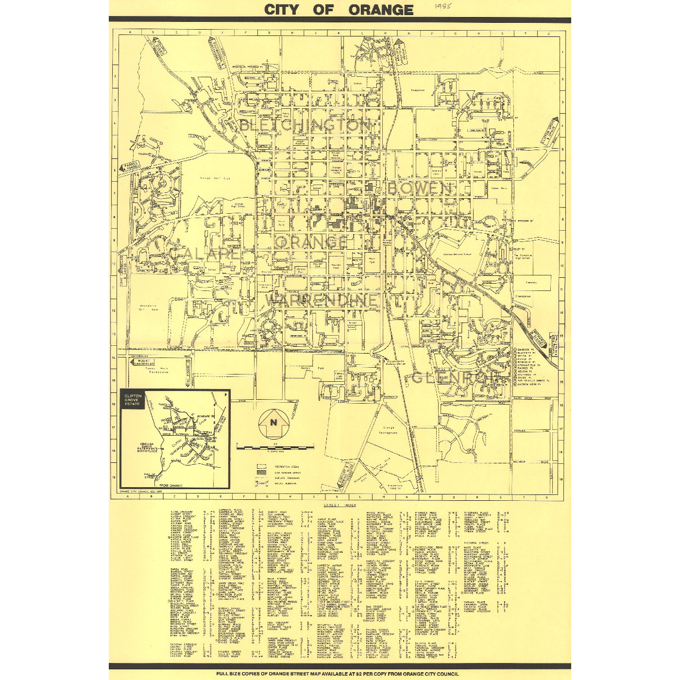 City of Orange Map 1985
