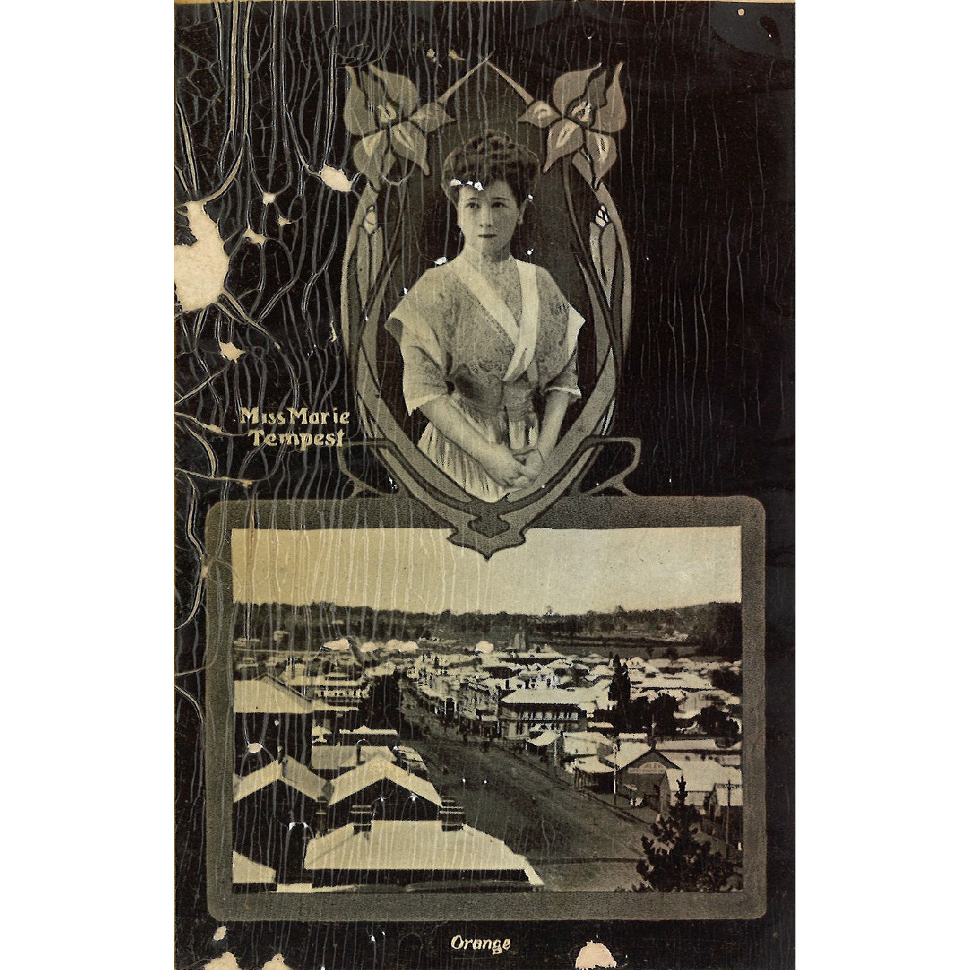 Postcard of Mis Marie Tempest and Summer Street, Orange, NSW