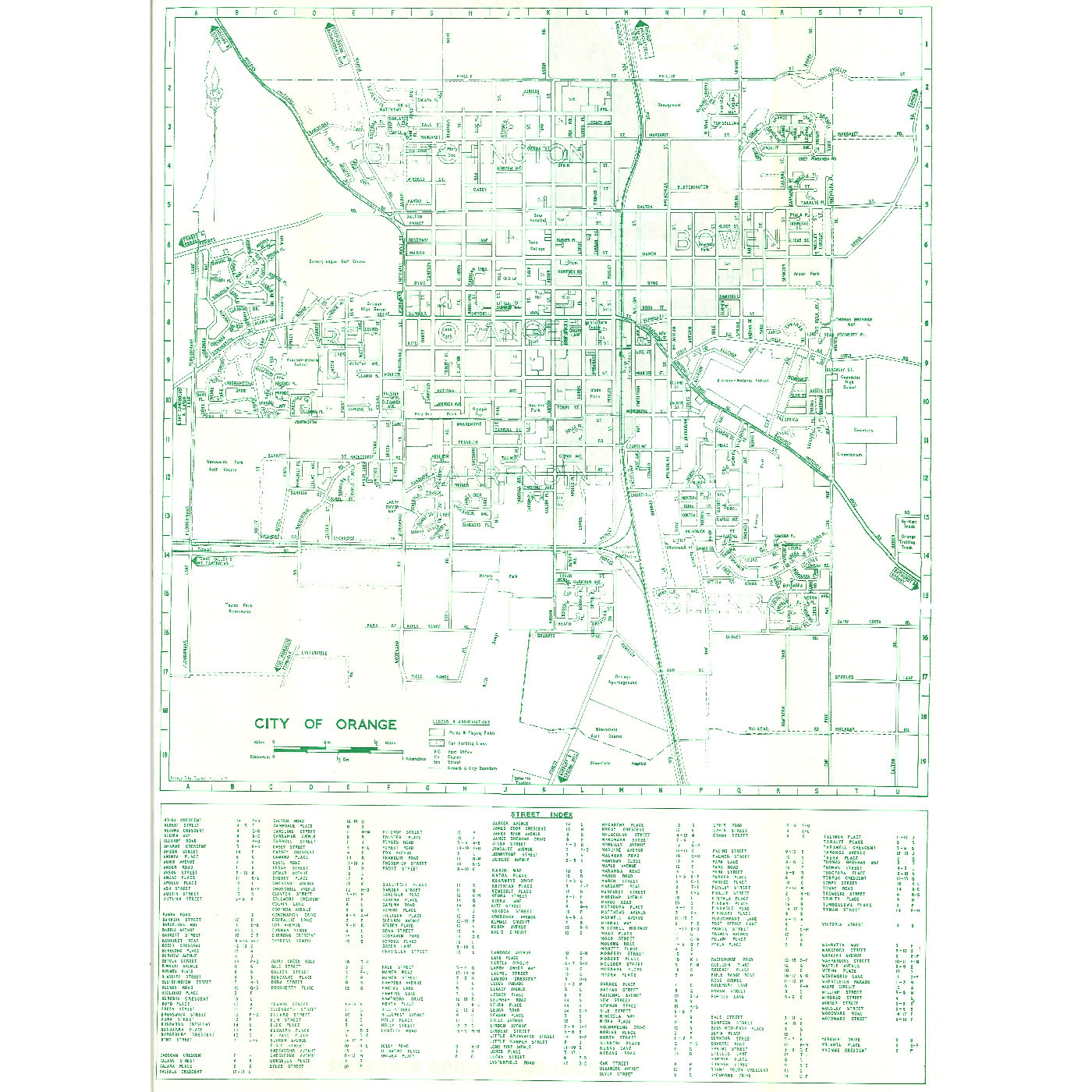City of Orange Map 1976