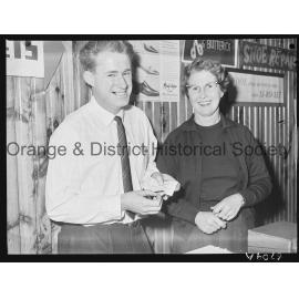 Lottery winners Russell Wright and Mrs J C Webster