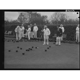 Combined Victorian and NSW bowling teams at Newstead
