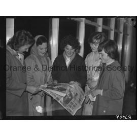 Beatles fans at the airport
