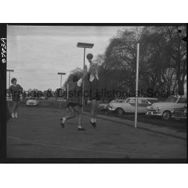 Yvonne Ridley and Anne Hawke in basketball final