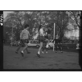 Yvonne Ridley and Anne Hawke in basketball final