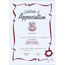 Certificate of Appreciation