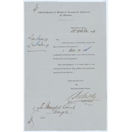Acknowledgement of Receipt of Accounts in Adjustment of Advance