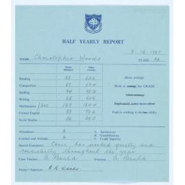 Bletchington Public School Half Yearly Report December 1967